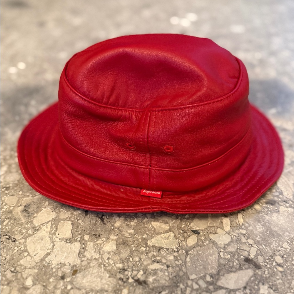 Supreme Vibrant Red Leather Hat - Picture 8 of 8